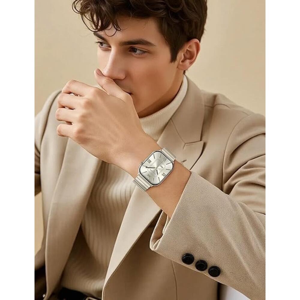 Wearlizer Two Tone Metal Band Compatible W Apple Series 11-1/SE/Ultra Starlight - Picture 7 of 12